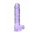 REALROCK - proziran realističan dildo - ljubičast (22cm) 