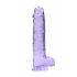 REALROCK - proziran realističan dildo - ljubičast (22cm) 