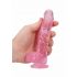 REALROCK - proziran realistični dildo - ružičasti (15 cm) 