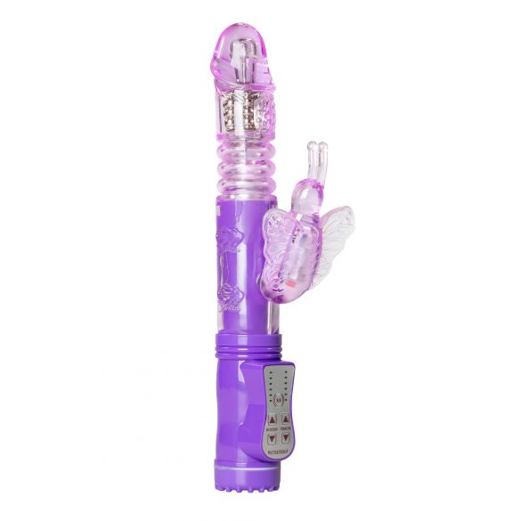 Easytoys - rotirajući vibrator s polugom za klitoris (ljubičasti) 