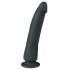 Easytoys - 100% silikonski dildo s vakuumom (21 cm) - crni 