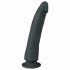 Easytoys - 100% silikonski dildo s vakuumom (21 cm) - crni 