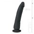 Easytoys - 100% silikonski dildo s vakuumom (21 cm) - crni 