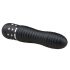 Easytoys Diamond Ribbed - rebrasti štapni vibrator (crni) 