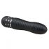 Easytoys Diamond Ribbed - rebrasti štapni vibrator (crni) 