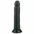 Easytoys - realistični dildo s vakuumskim čašicama (20,5 cm) - crni 