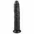 Easytoys - ekstra veliki dildo s vakuumom (28,5 cm) - crni  