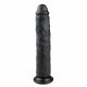 Easytoys - ekstra veliki dildo s vakuumom (28,5 cm) - crni 