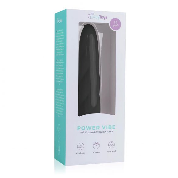 Easytoys Power Vibe - vibrator od upletene silikonske šipke (crni) 