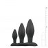 Easytoys Rocket - analni dildo set - crni (3 dijela) 