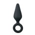 Easytoys Pointy Plug - analni dildo s prstenom za držanje - srednji (crni) 