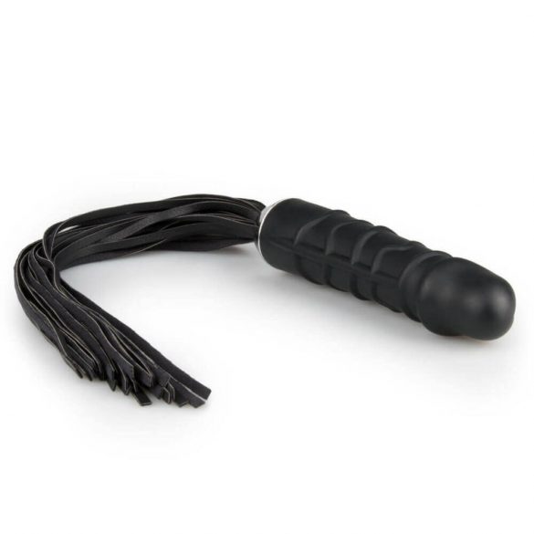 Easytoys Flogger - bič i silikonski dildo u jednom (crni) 