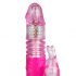 Easytoys - vibrator s rotirajućim kuglicama, potiskivač, poluga za klitor (roza) 