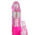 Easytoys - vibrator s rotirajućim kuglicama, potiskivač, poluga za klitor (roza) 