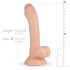 Real Fantasy Vince - vakuumska čašica, testisi prepucij dildo 19,5 cm - prirodni 