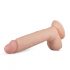 Real Fantasy Glynn - realistični dildo s ljepljivim potplatima, testisi (25 cm) - prirodni 