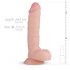 Real Fantasy Glynn - realistični dildo s ljepljivim potplatima, testisi (25 cm) - prirodni 