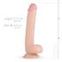 Real Fantasy Elvin - realistični dildo s ljepljivim potplatima, testisi (28 cm) - prirodni 