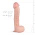 Real Fantasy Lexon - realističan dildo s ljepljivim potplatima, testisi (33 cm) - prirodni 