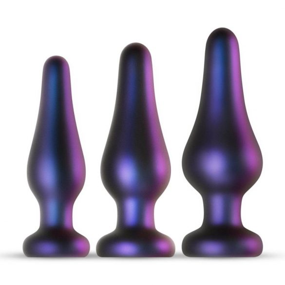 Hueman Comets - silikonski analni dildo set (3 dijela) - ljubičasta 