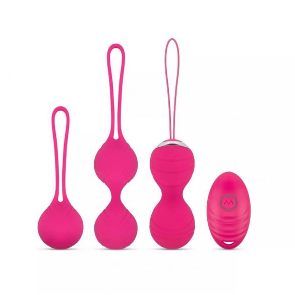 Easytoys LoveBalls - set vibrirajućih lopti za gejše - 3 dijela (roza) 