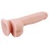 Mr. Dixx 7.6 - vakuumska čašica, dildo za testise - prirodni (19,5 cm) 