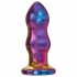 Glamour Glass - valoviti, radio, stakleni analni vibrator (u boji) 