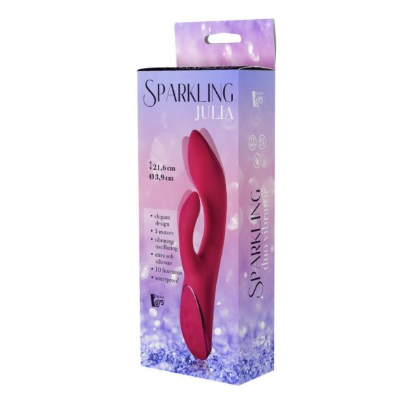 Sparkling Julia Duo - punjivi vibrator za klitoris (crveni) 