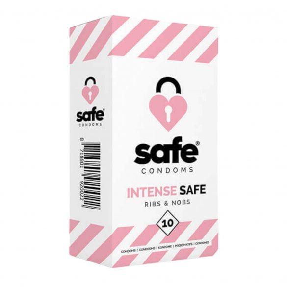 SAFE Intense Safe - kondomi s rebrastim točkama (10 kom.) 