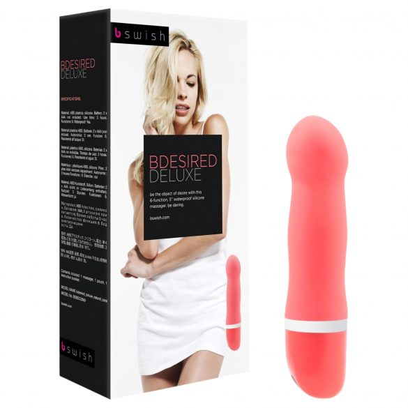 B SWISH Bdesired Deluxe - stick vibrator s naglašenom glavom (koraljni) 