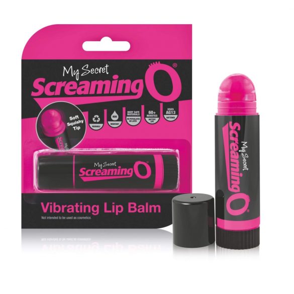 Screaming Lip Balm - vibrator za ruž (crno-roza) 