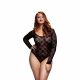 BACI Plus Size - bodi dugih rukava, čipkasti - crni (XL-XXL) 