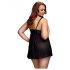 BACI Plus Size - otvorena, točkasta babydoll - crna (XL-XXL) 