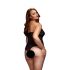 BACI Plus Size - prozirno tijelo s trakom oko vrata - crno (XL-XXL) 