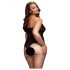 / BACI Plus Size - prozirni bodi s naramenicama oko vrata - crni (XL-XXL)