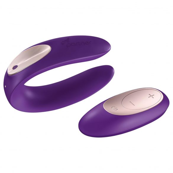 Satisfyer Double Plus Remote - bežični, punjivi vibrator za par (ljubičasti) 