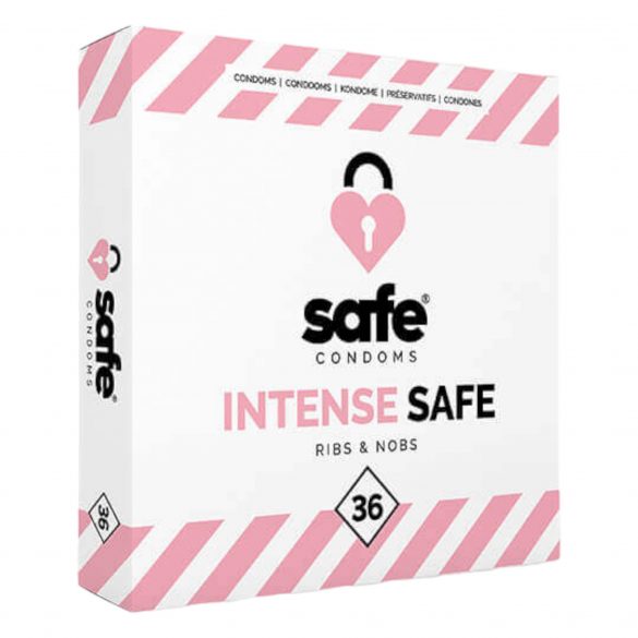 SAFE Intense Safe - Rebrasti i točkasti kondomi (36 kom.) 