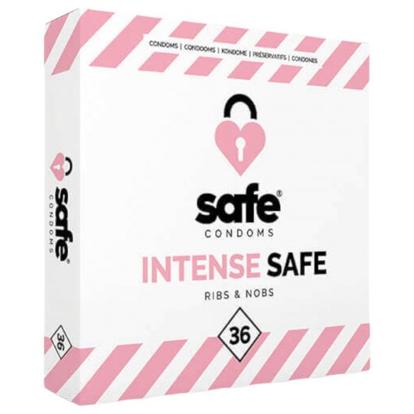 SAFE Intense Safe - Rebrasti i točkasti kondomi (36 kom.) 