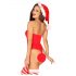 Obsessive Kissmas - body set s naramenicama za vrat (crvena)