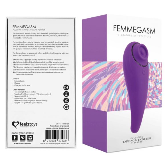 FEELZTOYS Femmegasm - vodootporni vaginalni i klitoralni vibrator na baterije (ljubičasti) 