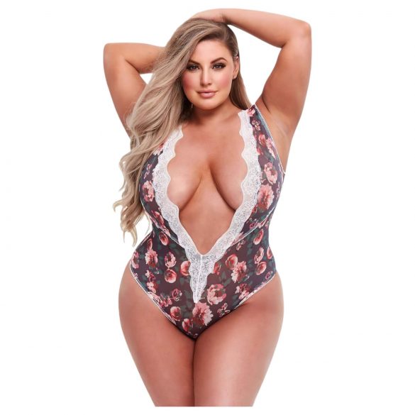 Baci Plus Size - bodi od cvjetne čipke 